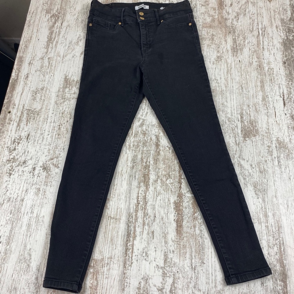 Nine West Ciga High Rise Skinny Jeans Womens 10/30 Black Stretch Double Button